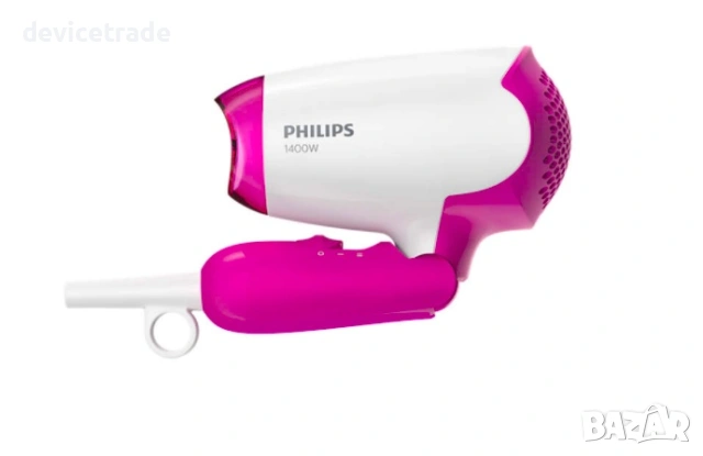 Сешоар Philips SalonDry Compact BHD003/00, 1400 W, сгъваем, бял/розов, снимка 3 - Сешоари - 53821708