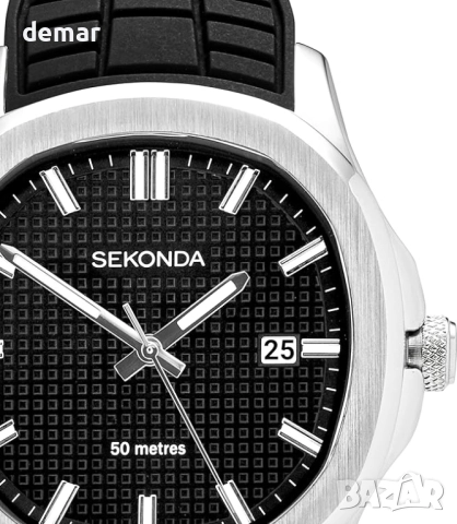 Мъжки часовник Sekonda Octaire, черен силикон, снимка 2 - Мъжки - 52129616