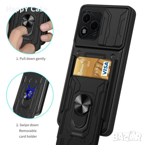 Honor 400 / 400 Lite / CARD SLOT Удароустойчив кейс калъф гръб със слот за карта, снимка 3 - Калъфи, кейсове - 50714232