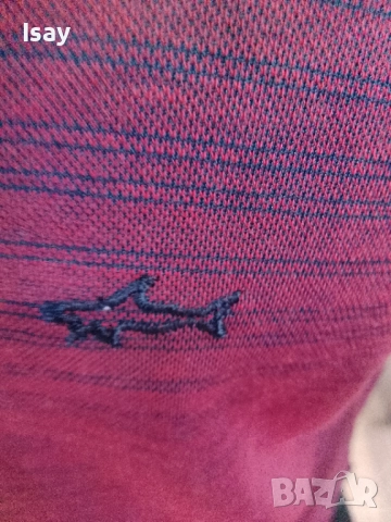 Мъжка тениска Паул Шарк в бордо цвят , снимка 2 - Тениски - 52373099