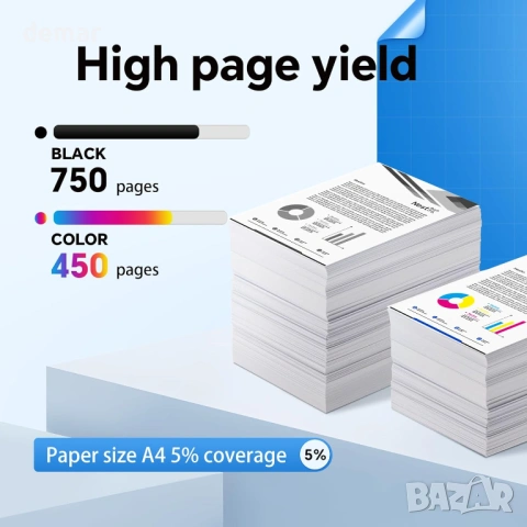 Мастилени касети 304XL (1 черна, 1 цветна), съвместими с мастилени касети HP 304, 304 XL, снимка 2 - Консумативи за принтери - 53401703