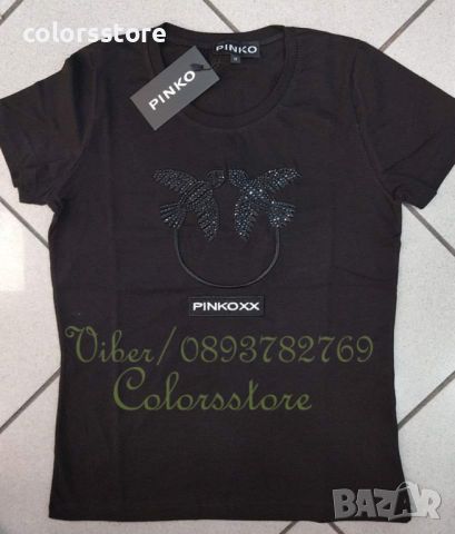 Дамска Черна тениска Pinko-SS146m, снимка 1 - Тениски - 45520118