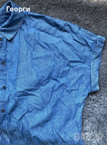 Лятна дънкова риза с връзване, без ръкави, р-р 38., снимка 2 - Ризи - 51308405