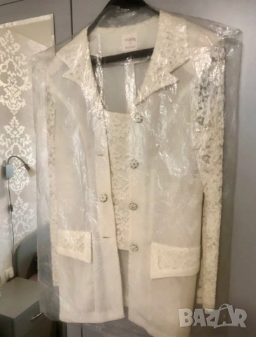 Луксозно сако цвят екрю + подарък още едно сако, снимка 3 - Сака - 53069691