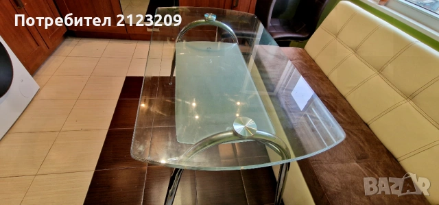 Стъклена трапезна маса с четири стола, снимка 8 - Маси - 53926993