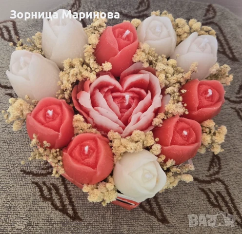 Ароматни букети от свещи, ръчна изработка , снимка 4 - Декорация за дома - 50673775