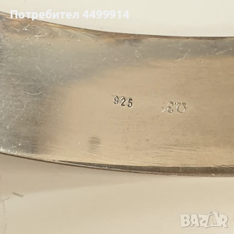 Стара сребърна гривна с Амонит, снимка 5 - Гривни - 50656338