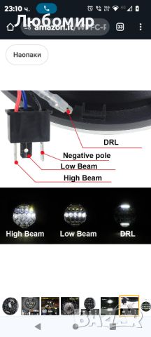 WPFC 7 инча 75W LED фар Черен мотоциклет Мотоциклет за мотоциклет Street Glide Softail FLHX FLD

, снимка 6 - Аксесоари и консумативи - 46814421