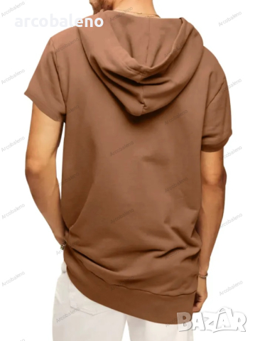 Мъжка ежедневна тениска с качулка и къс ръкав, 5цвята , снимка 9 - Тениски - 40243201