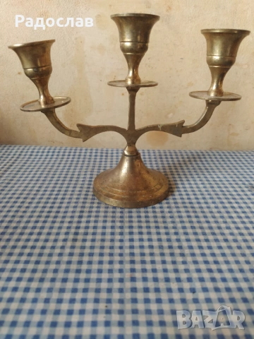 стар троен свещник, снимка 2 - Декорация за дома - 54263905