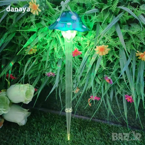 6428 Градинска соларна лампа гъбка, 33 см, снимка 10 - Градински мебели, декорация  - 53533042