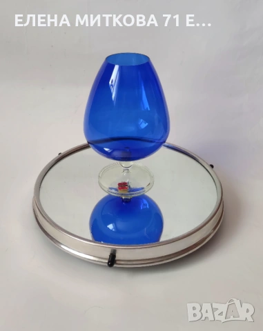 Огромна тънкостенна чаша от ръчно издухано цветно стъкло, снимка 2 - Чаши - 53557566