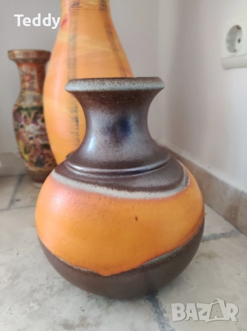 Винтидж остъклена керамична ваза от Bay Keramik, Германия, снимка 10 - Антикварни и старинни предмети - 52318260