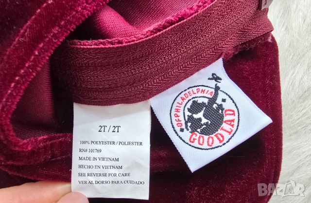 Детска рокля червено кадифе размер 2 години , снимка 3 - Бебешки рокли - 52336180