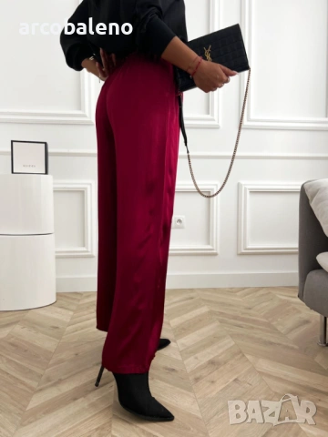 Дамски сатенени панталони, 5цвята , снимка 3 - Панталони - 53206533