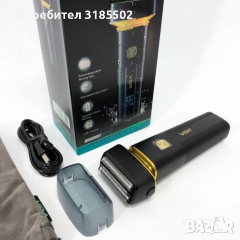 Безжична електрическа самобръсначка VGR V-355 с LED д-исплей, IPX6 водоустойчивост и бързо зареждане, снимка 6 - Фризьорски принадлежности - 51456960