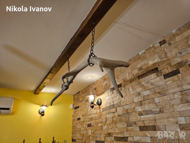 Автентичен рог от благороден елен (90 см) – идеален за декорация или полилей, снимка 6 - Декорация за дома - 53711976