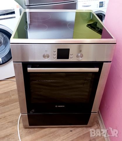 Иноксова свободностояща печка с индукционен плот BOSCH - 60 см, снимка 1 - Печки, фурни - 46159849