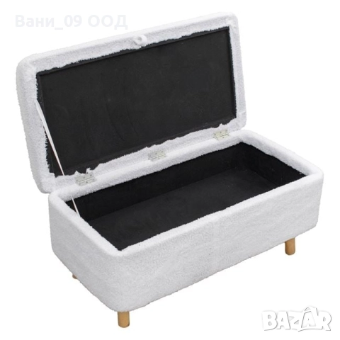 Плюшена табуретка с място за съхранение, снимка 3 - Дивани и мека мебел - 52714526