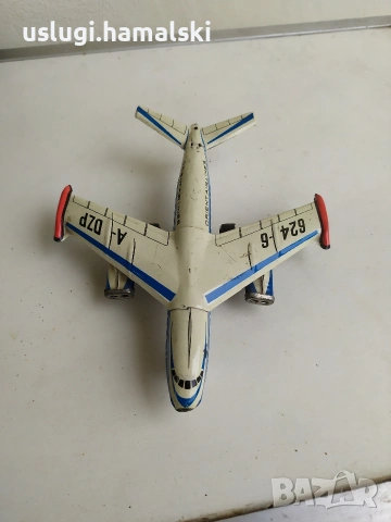 Стара ламаринена играчка/самолет, снимка 2 - Антикварни и старинни предмети - 53453749