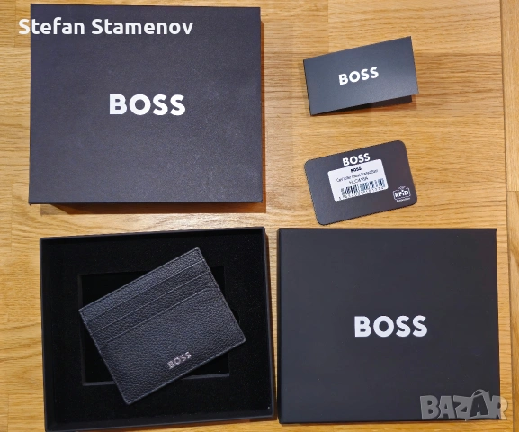 Кожено портмоне/кард холдър Boss