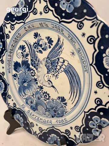 декоративна порцеланова чиния Delft Holland 25/4, снимка 2 - Декорация за дома - 50183333