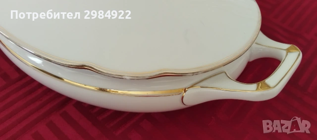 АНТИЧНА БЯЛА КЕРАМИЧНА СУПНИЦА ЗА СУПА В СТИЛ АРТ ДЕКО, JAHRE Kehscherser, Бавария, Германия, снимка 3 - Антикварни и старинни предмети - 53441853