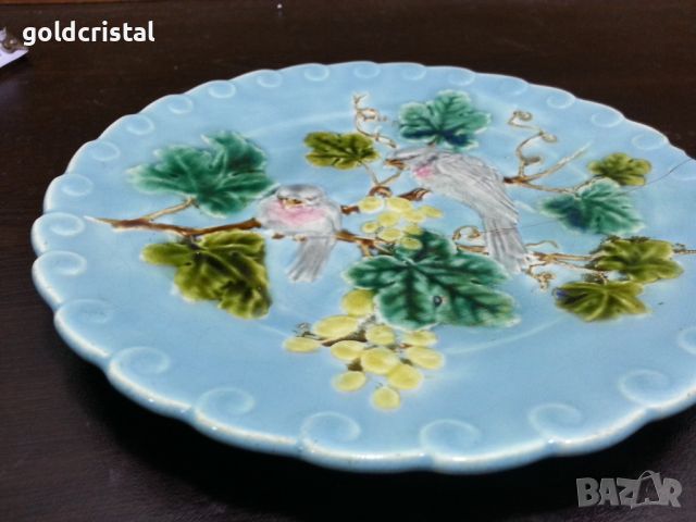 Стара чиния за стена майолика , снимка 4 - Антикварни и старинни предмети - 45919164