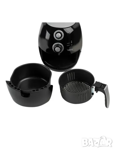 Фритюрник AirFryer, 1600W, 3л., горещ въздух, таймер, до 200°C, черен, снимка 9 - Фритюрници - 49132714