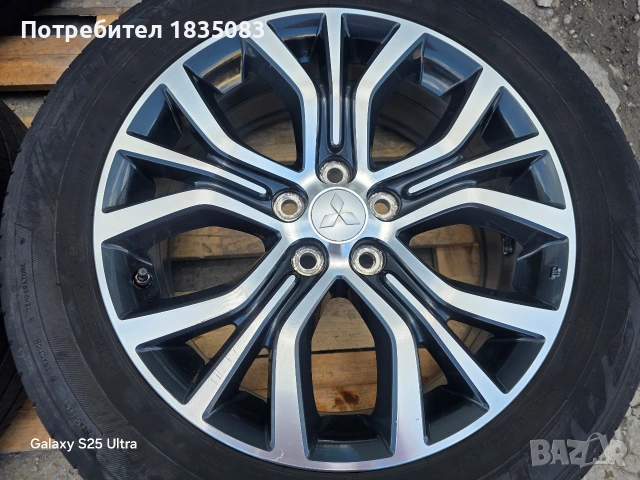 Лети джанти 18ки 5х114.3 Mitsubishi + летни гуми 225/55/18 Falken, снимка 6 - Гуми и джанти - 54012747