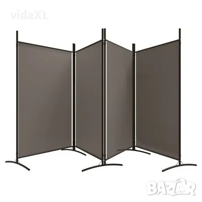 vidaXL Параван за стая, 4 панела, антрацит, 346x180 cм, текстил(SKU:350264), снимка 4 - Паравани - 48664473