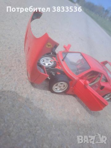 Ferrari F40 1987г. Burago 1:18  колекционерски модел, снимка 11 - Колекции - 45080342