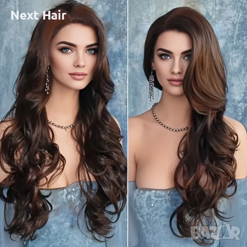 Парти хелоуин кестенява перука на път, снимка 1