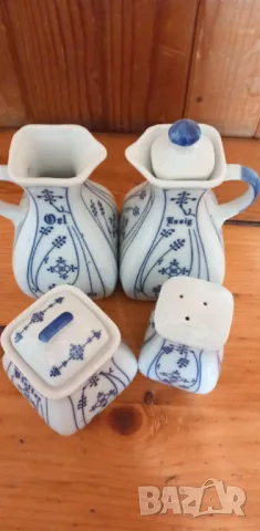 Комплект за подправки с дизайн "Blau Saks" Indian blue - Strawflower Pattern, снимка 7 - Аксесоари за кухня - 49780795