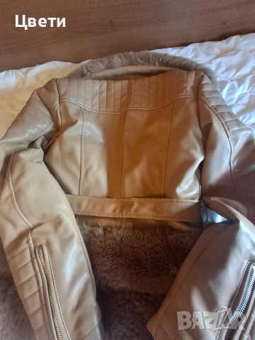 Страхотно  кафяво кожено палтенце , снимка 3 - Якета - 52350107