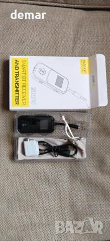 Nulaxy Bluetooth предавател/приемник с екран, споделяне на два AirPods/слушалки, 3.5 мм Aux, черен, снимка 9 - Други - 53961576