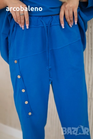 Дамски Oversize памучен комплект суичър + панталон, 5цвята , снимка 5 - Комплекти - 46988859