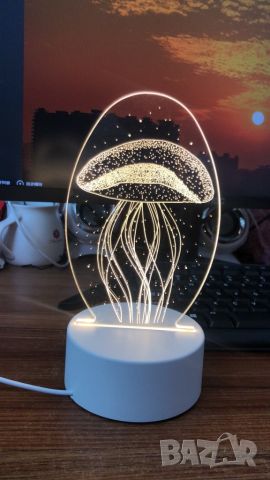 Холограмна 3D LED нощна лампа, 4W, 220V Модели, снимка 4 - Настолни лампи - 46720135