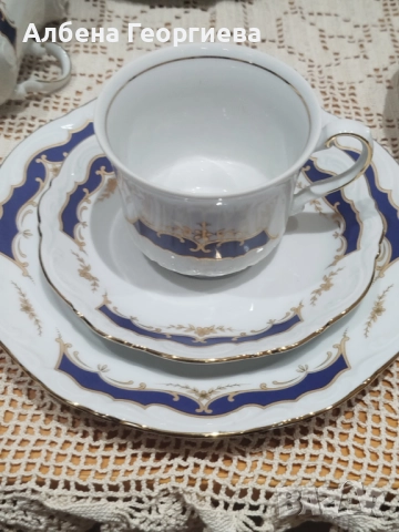 Баварски порцелнов сервиз за кафе MITTERTEICH BAVARIA 🍵🌹, снимка 3 - Сервизи - 52592542
