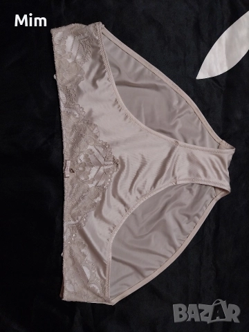  Резервирани XL Много светло розова сатенена бикина , снимка 5 - Бельо - 52556627