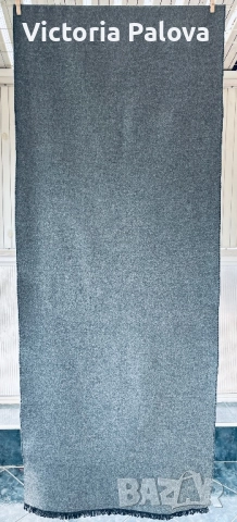 Модерен голям зимен шал - реверсивен, черно и сиво, снимка 5 - Шалове - 52795132