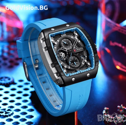 CURREN Lake Blue – спортно-елегантен хронограф, снимка 3 - Мъжки - 54247476