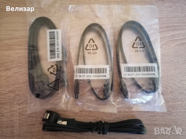 SATA кабел, чисто нови - червени/черни