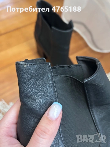 Черни боти на дебел ток H&M, снимка 4 - Дамски боти - 53837360