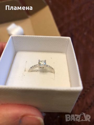 Сребърен нов годежен пръстен , снимка 4 - Пръстени - 45994836