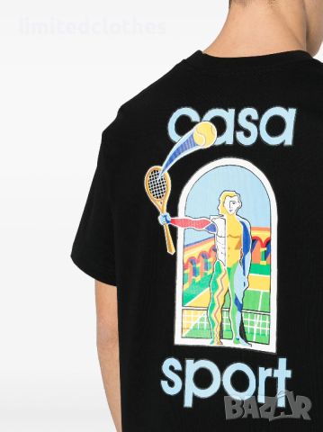 CASABLANCA Le Jeu Colore Casa Sport Tennis Logo Print Мъжка Тениска size M, снимка 5 - Тениски - 46636786