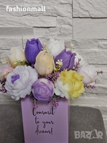 Ароматен букет от глицеринов сапун, снимка 2 - Изкуствени цветя - 53565059