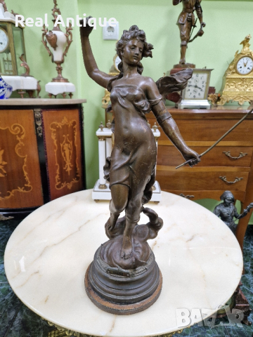 Страхотна антикварна колекционерска френска фигура статуетка , снимка 5 - Антикварни и старинни предмети - 44969016