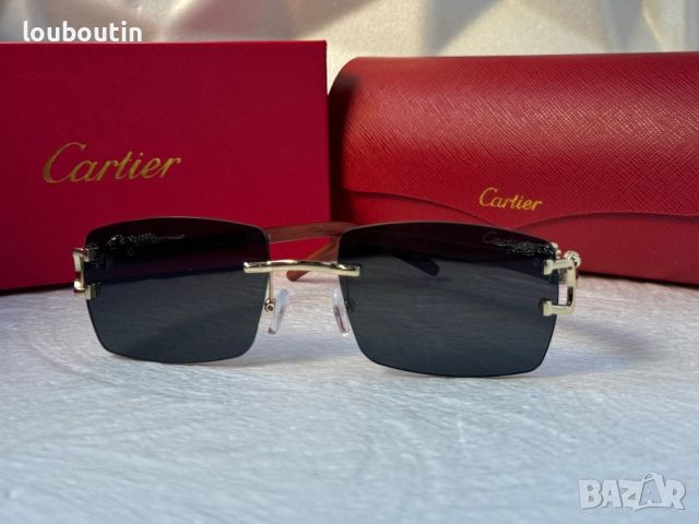 Cartier висок клас слънчеви очила Мъжки Дамски слънчеви с дървени дръжки, снимка 13 - Слънчеви и диоптрични очила - 45584792