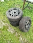 метални джанти за Форд с гуми и оригинални тасове, снимка 2